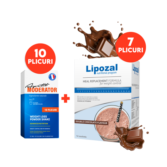 Lipozal ciocolata 7 plicuri + Apetit moderator 10 plicuri